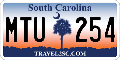 SC license plate MTU254