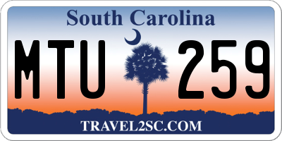 SC license plate MTU259