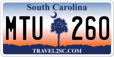 SC license plate MTU260