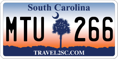 SC license plate MTU266