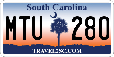 SC license plate MTU280