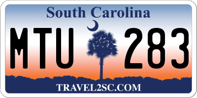 SC license plate MTU283