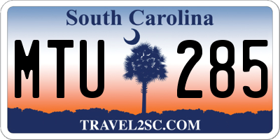 SC license plate MTU285