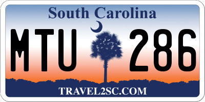 SC license plate MTU286