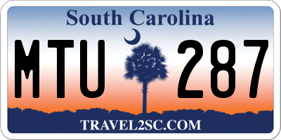 SC license plate MTU287