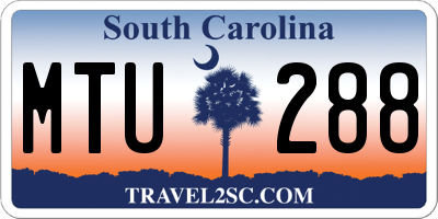 SC license plate MTU288