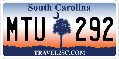 SC license plate MTU292