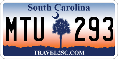 SC license plate MTU293