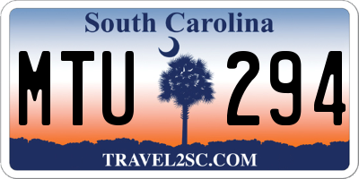 SC license plate MTU294
