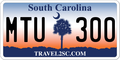 SC license plate MTU300