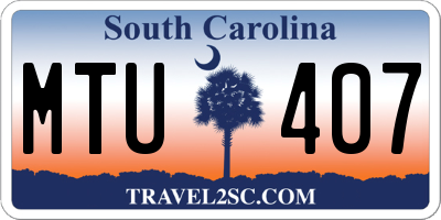 SC license plate MTU407