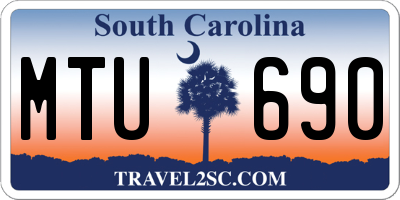 SC license plate MTU690