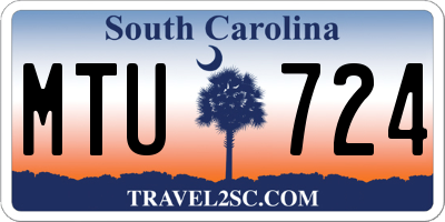 SC license plate MTU724