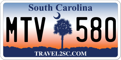 SC license plate MTV580