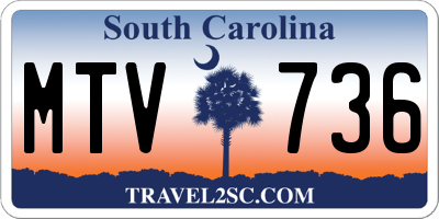 SC license plate MTV736