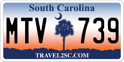 SC license plate MTV739