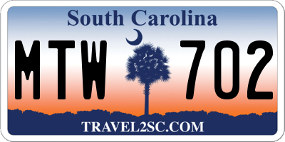 SC license plate MTW702