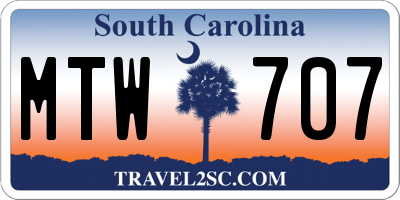 SC license plate MTW707