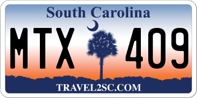 SC license plate MTX409