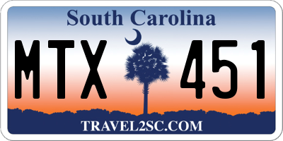 SC license plate MTX451