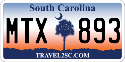 SC license plate MTX893