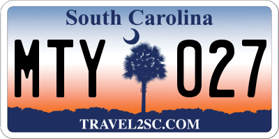 SC license plate MTY027