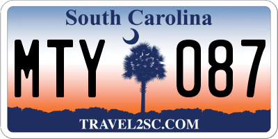 SC license plate MTY087