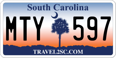 SC license plate MTY597