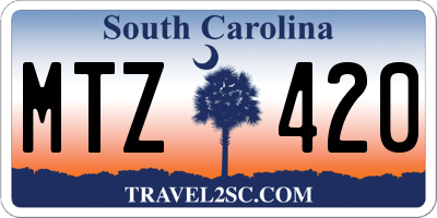 SC license plate MTZ420