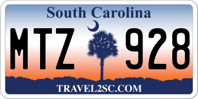 SC license plate MTZ928