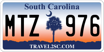 SC license plate MTZ976