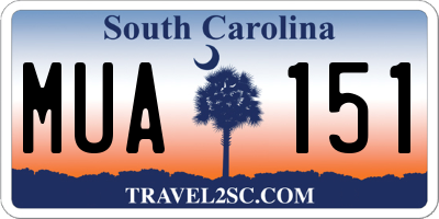 SC license plate MUA151