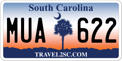 SC license plate MUA622