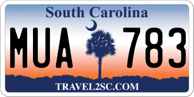 SC license plate MUA783