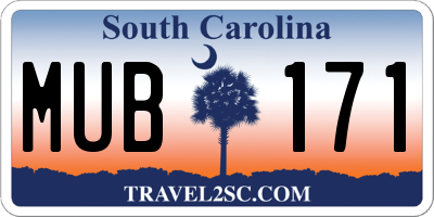SC license plate MUB171