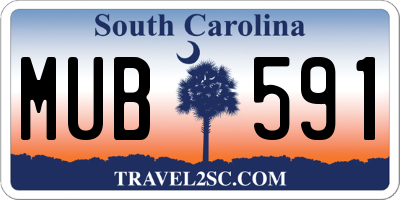 SC license plate MUB591