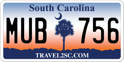 SC license plate MUB756