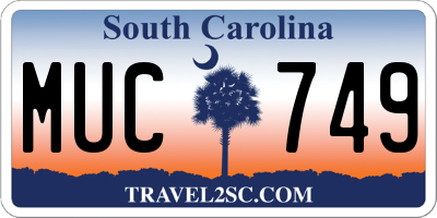 SC license plate MUC749