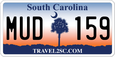 SC license plate MUD159
