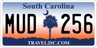 SC license plate MUD256