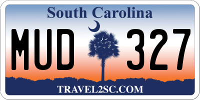 SC license plate MUD327