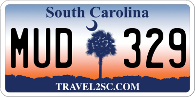 SC license plate MUD329