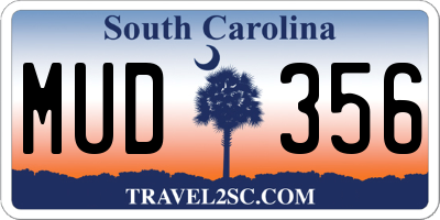 SC license plate MUD356