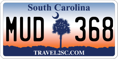 SC license plate MUD368