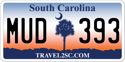 SC license plate MUD393