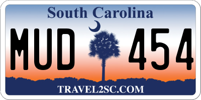 SC license plate MUD454
