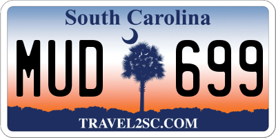 SC license plate MUD699