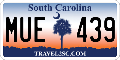 SC license plate MUE439