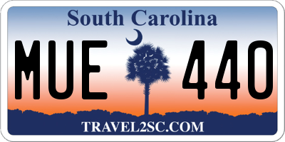 SC license plate MUE440