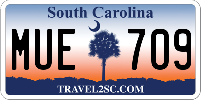 SC license plate MUE709